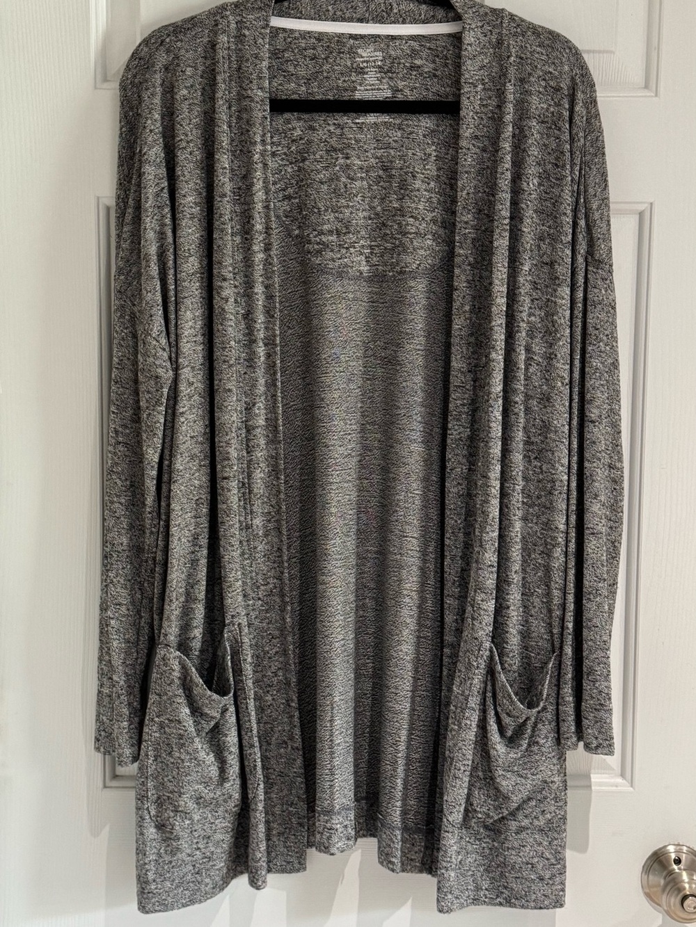 Secret Treasures Open-Front Gray Pocket Cardigan